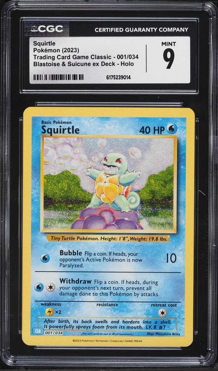 2023 Pokemon SV Classic Blastoise & Suicune Ex Deck Holo Squirtle #1 CGC 9 MINT