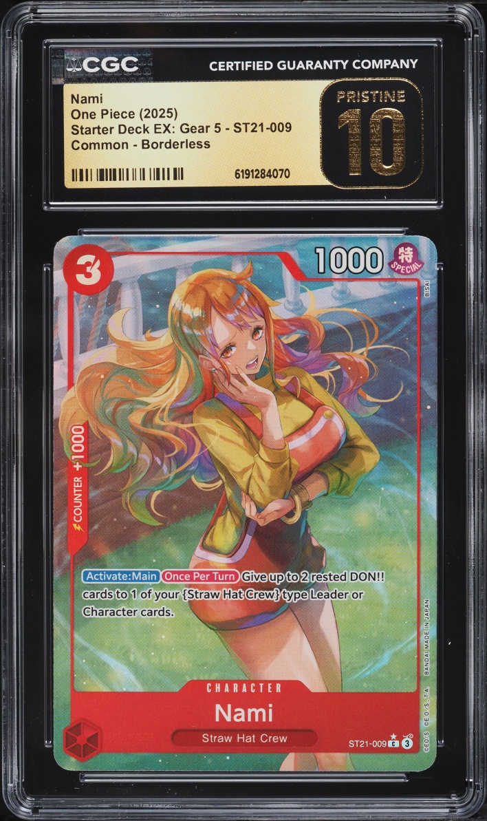 2025 One Piece Starter Deck EX Gear 5 Borderless Nami #ST21-009 CGC 10 PRISTINE