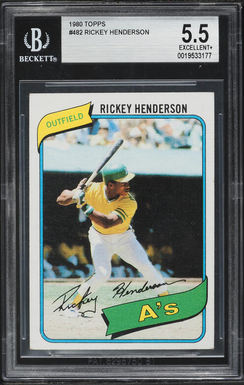 1980 Topps Rickey Henderson ROOKIE #482 PSA 9 MINT on Fanatics Collect