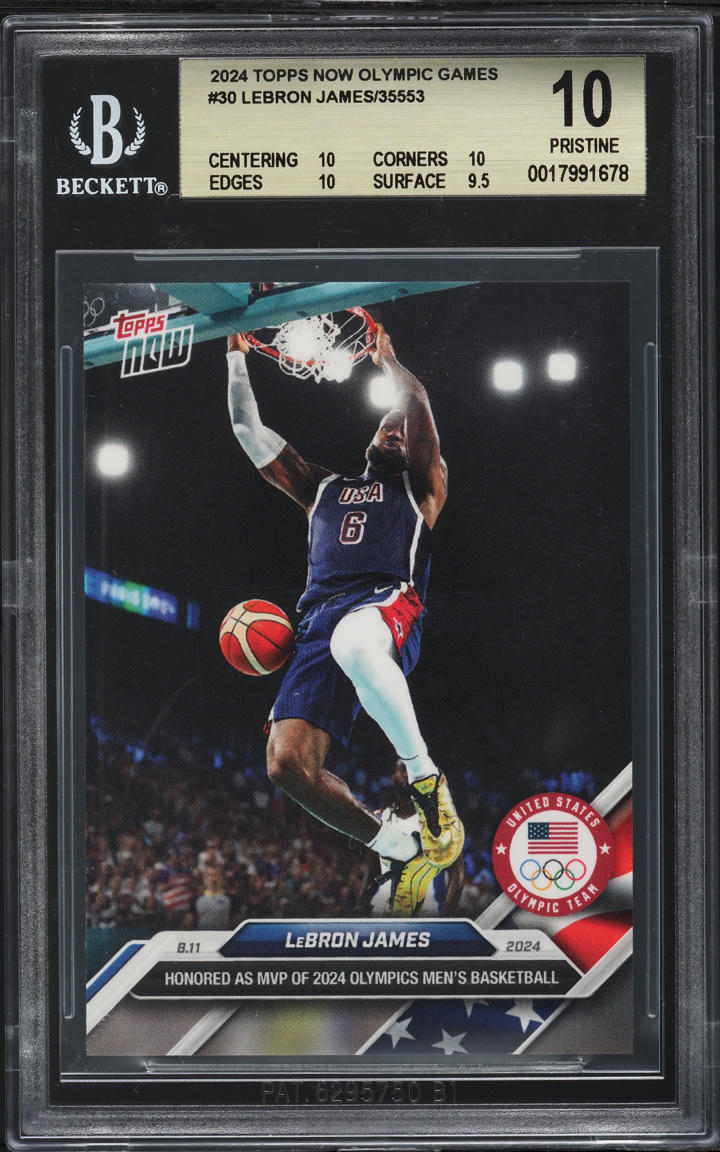 2024 Topps Now Olympic Games LeBron James #30 BGS 10 PRISTINE