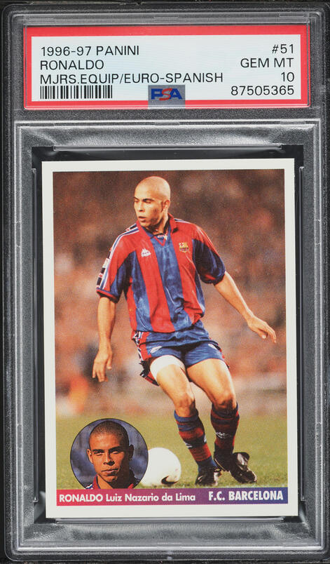 1997 Merlin Calcio 98 Stickers Ronaldo #160 CGC AUTH on Fanatics