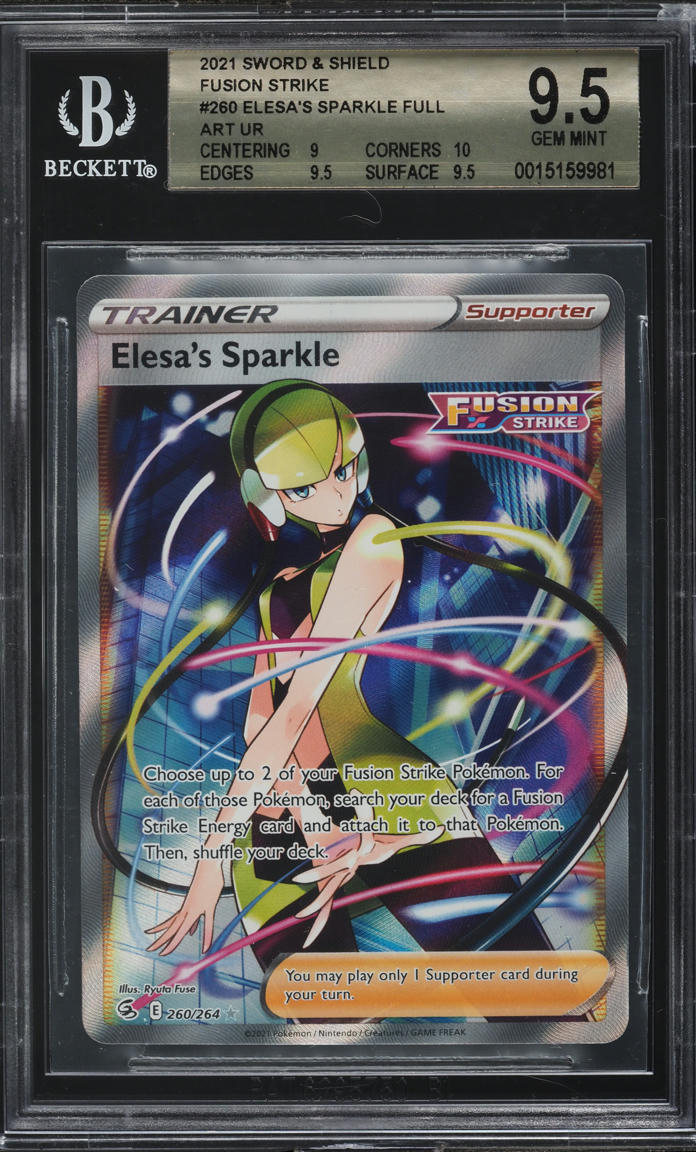 2021 Pokemon SWSH Fusion Strike Full Art Elesa's Sparkle #260 BGS 9.5 GEM MINT