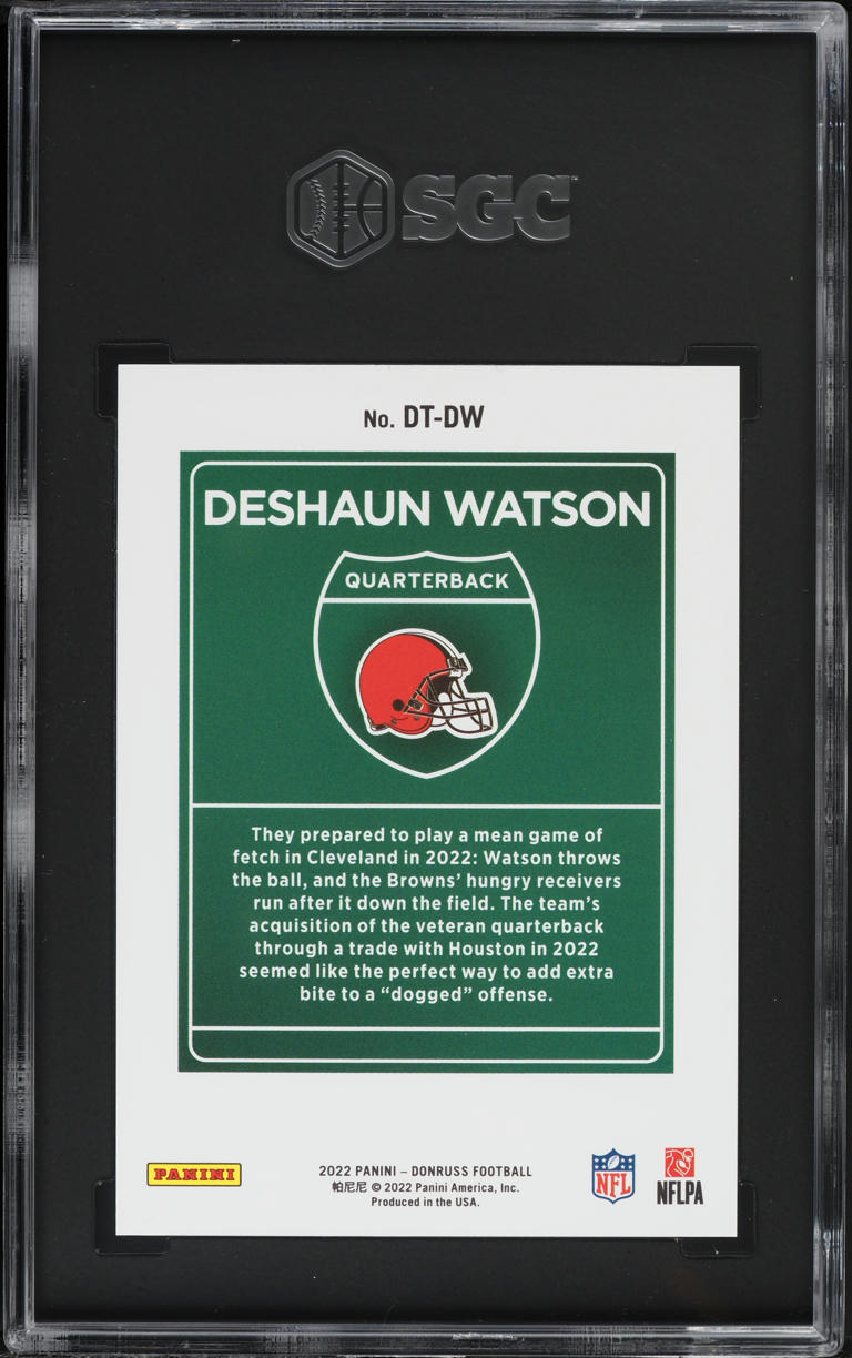 2022 Donruss Downtown Deshaun Watson #DT-DW SGC 8 NM-MT