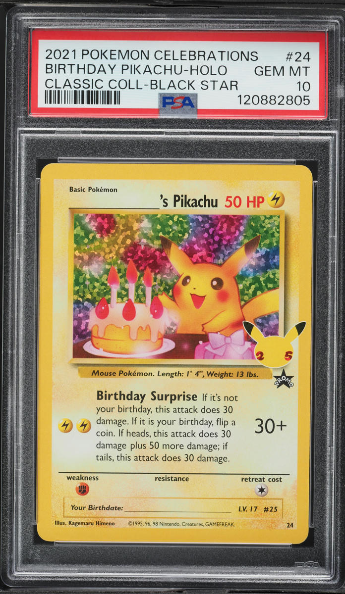 2021 Pokemon SWSH Promo Celebrations Holo Birthday Pikachu #24 PSA 10 GEM MINT