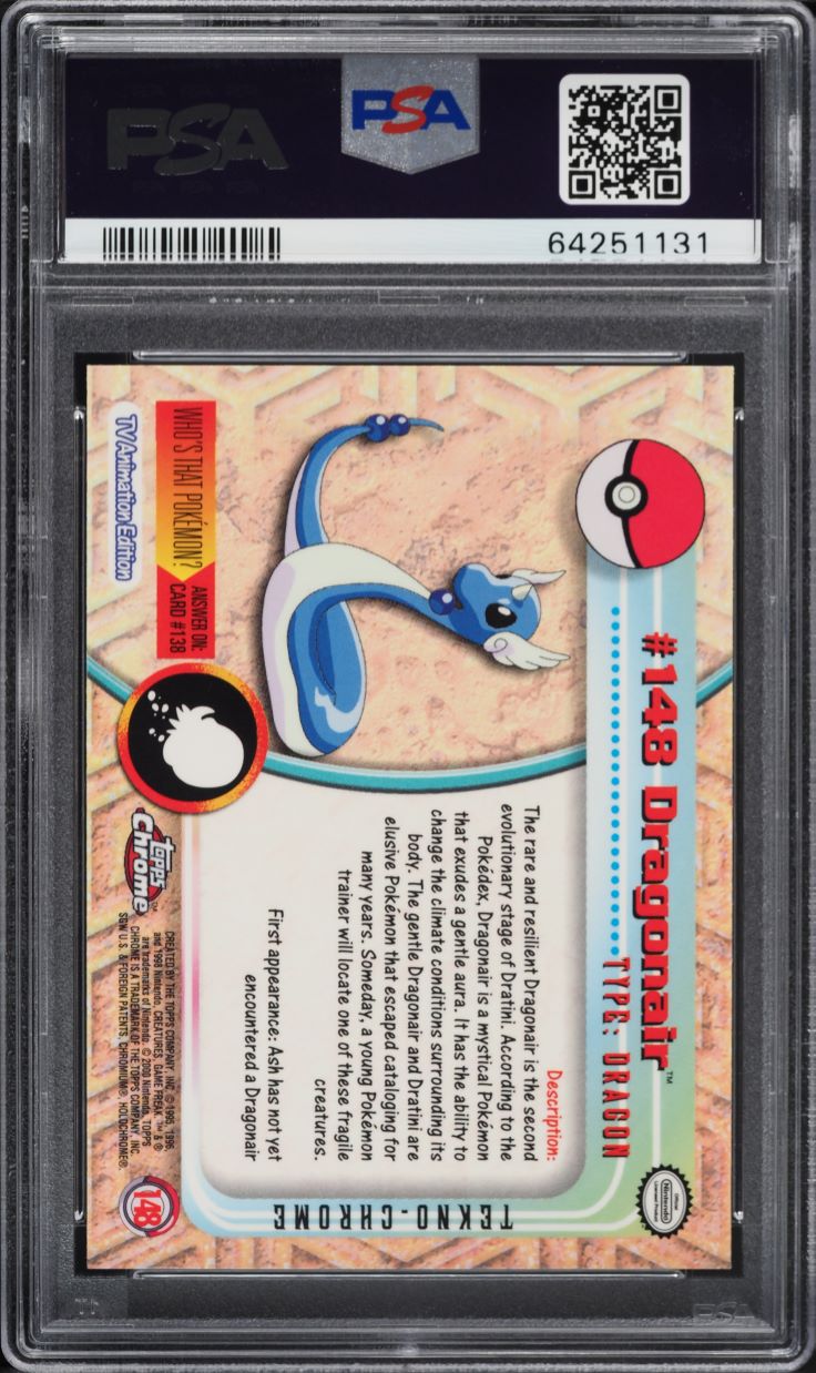 2000 Topps Chrome Pokemon Series 2 Tekno Dragonair #148 PSA 10 GEM MINT