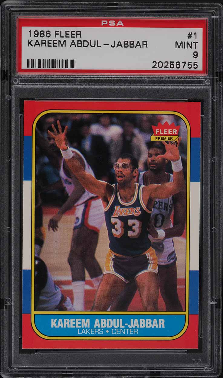 1986 Fleer Basketball Kareem Abdul-Jabbar #1 PSA 9 MINT