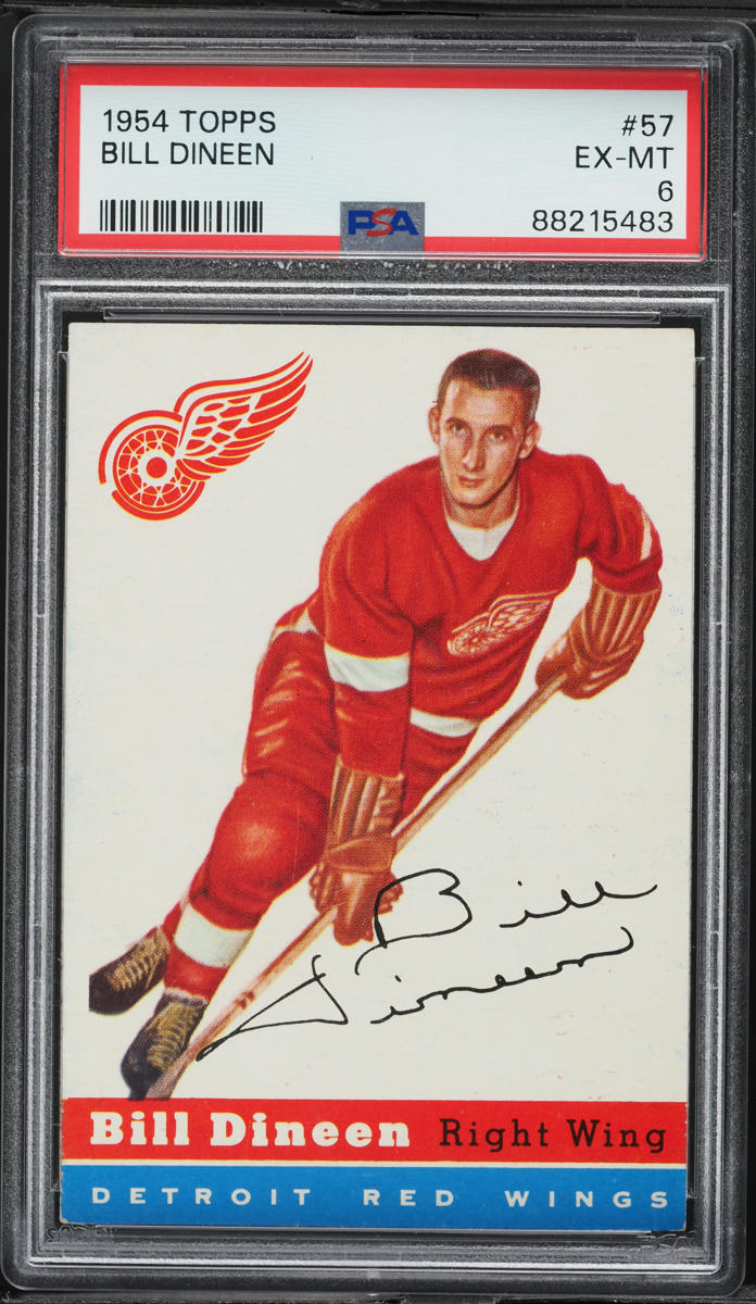 1954 Topps Hockey Bill Dineen #57 PSA 6 EXMT
