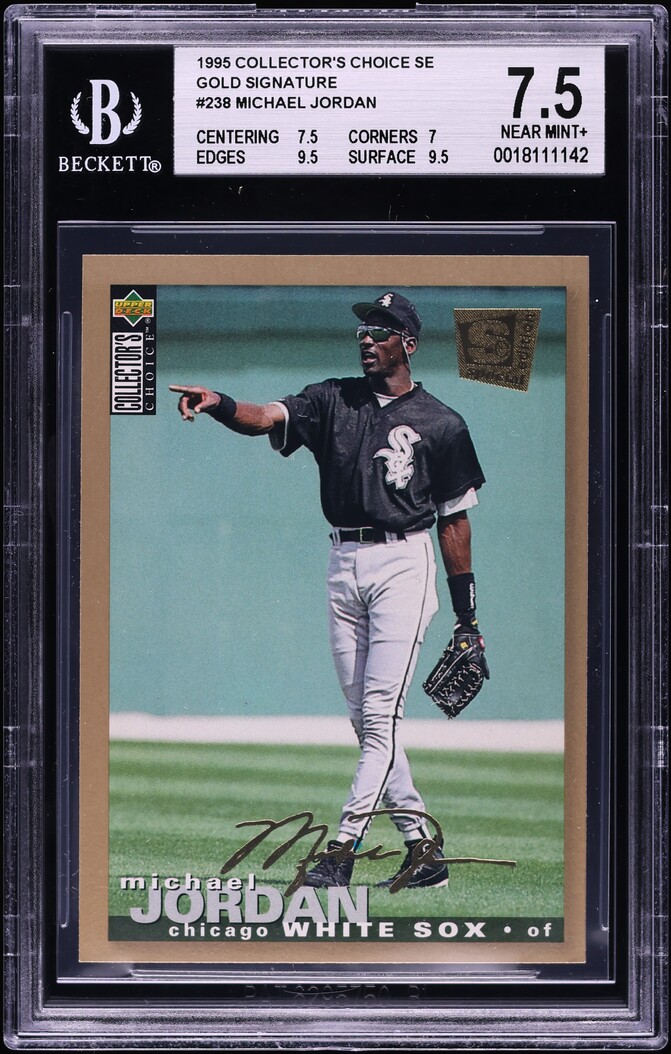 1995 Collector's Choice SE Gold Signature Michael Jordan #238 BGS 7.5 NRMT+