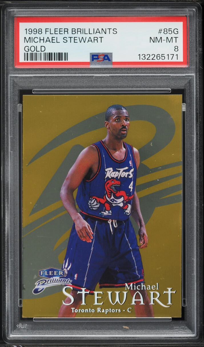 1998 Fleer Brilliants Gold Michael Stewart /99 #85G PSA 8 NM-MT
