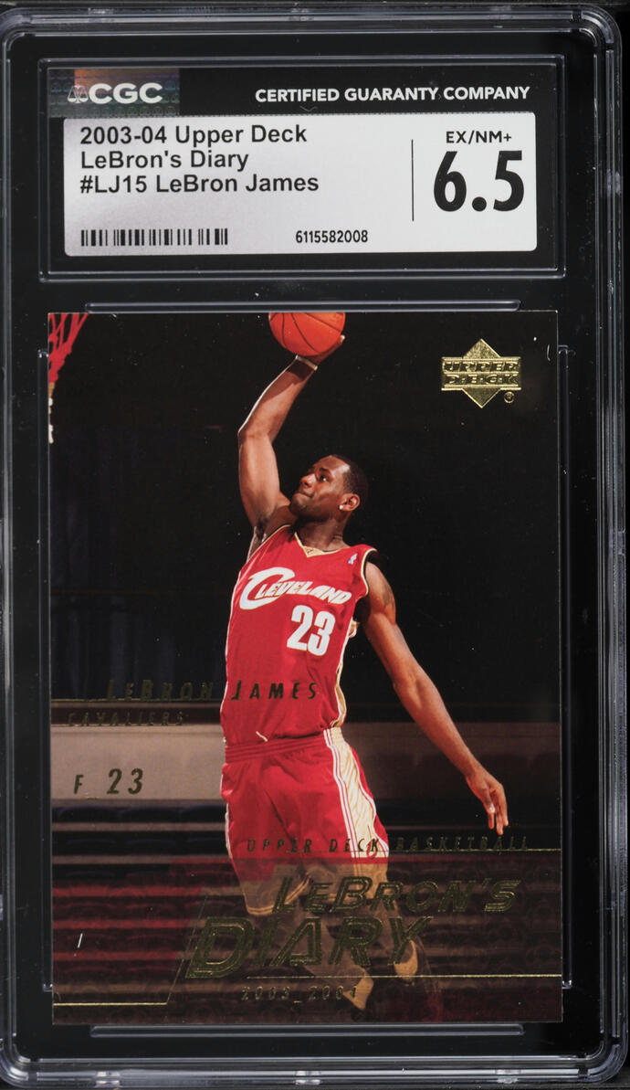 2003 Upper Deck LeBron's Diary LeBron James ROOKIE #LJ15 CGC 6.5 EXMT+