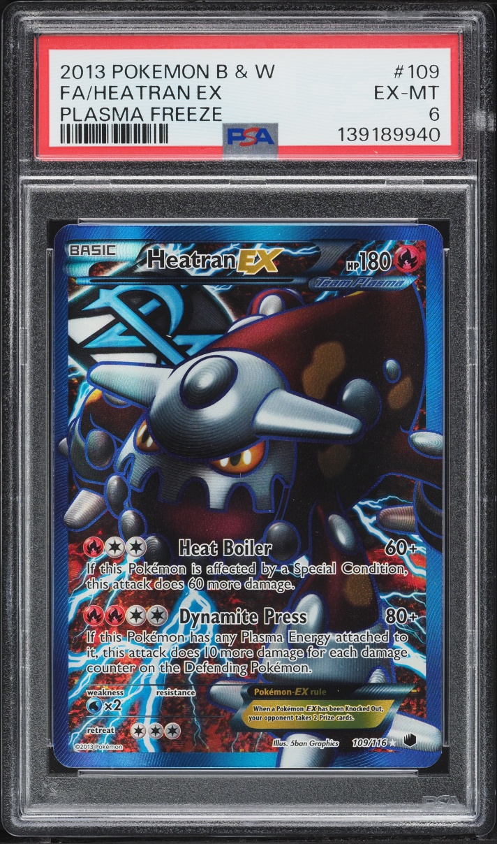 2013 Pokemon Black & White Plasma Freeze Full Art Heatran EX #109 PSA 6 EXMT