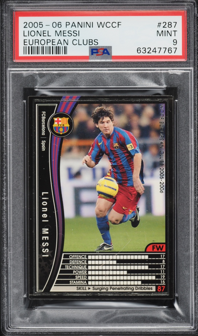 2005 Panini WCCF European Clubs Lionel Messi #287 PSA 9 MINT