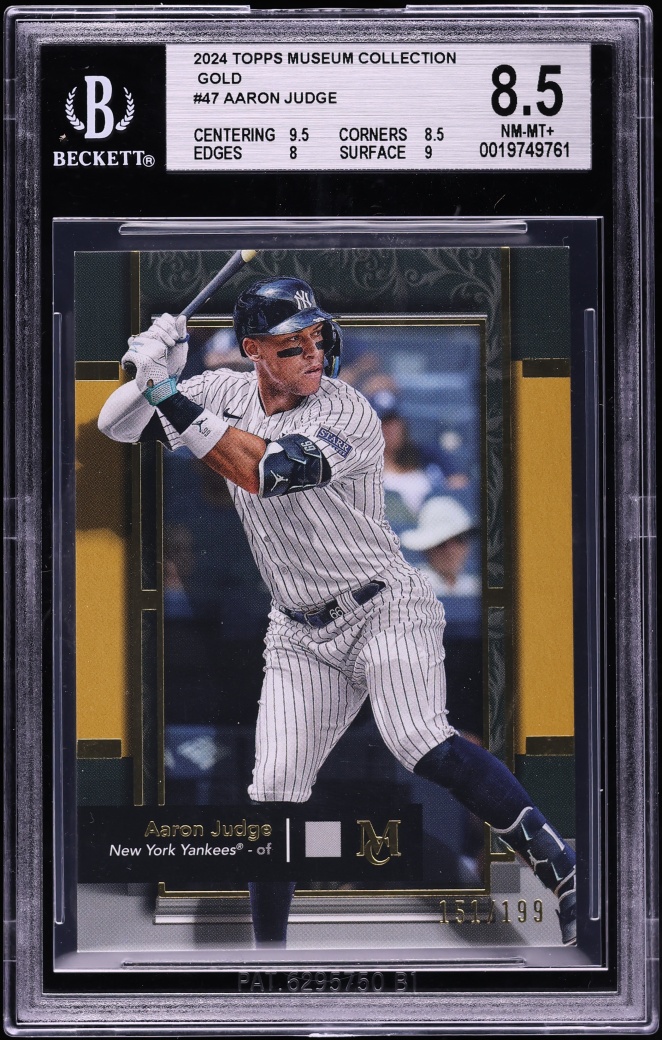 2024 Topps Museum Collection Gold Aaron Judge /199 #47 BGS 8.5 NM-MT+