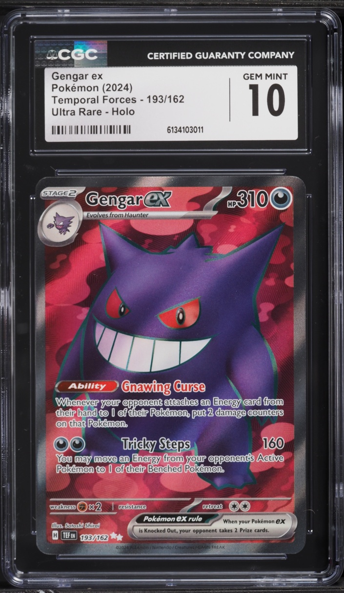 2024 Pokemon Scarlet & Violet Temporal Forces Full Art Gengar ex #193 CGC 10 GEM MINT