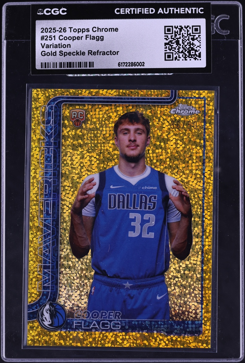 2025 Topps Chrome Variation Gold Speckle Refractor Cooper Flagg ROOKIE /50 #251 CGC AUTH