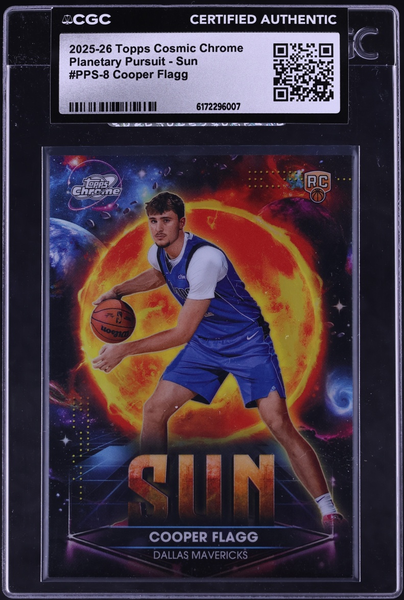 2025 Topps Chrome Cosmic Planetary Pursuit Sun Cooper Flagg ROOKIE #PPS-8 CGC AUTH