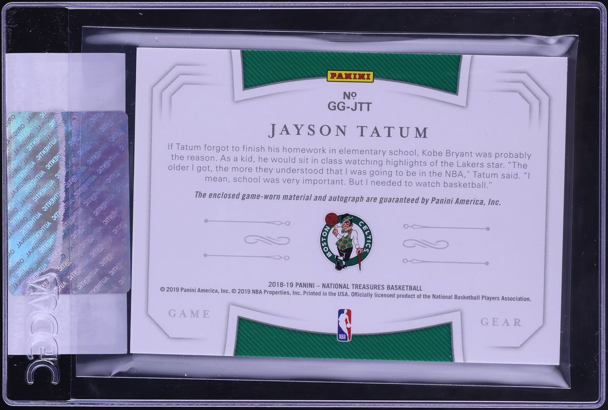 2018 National Treasures Game Gear Jayson Tatum PATCH AUTO /99 #GG-JTT CGC AUTH