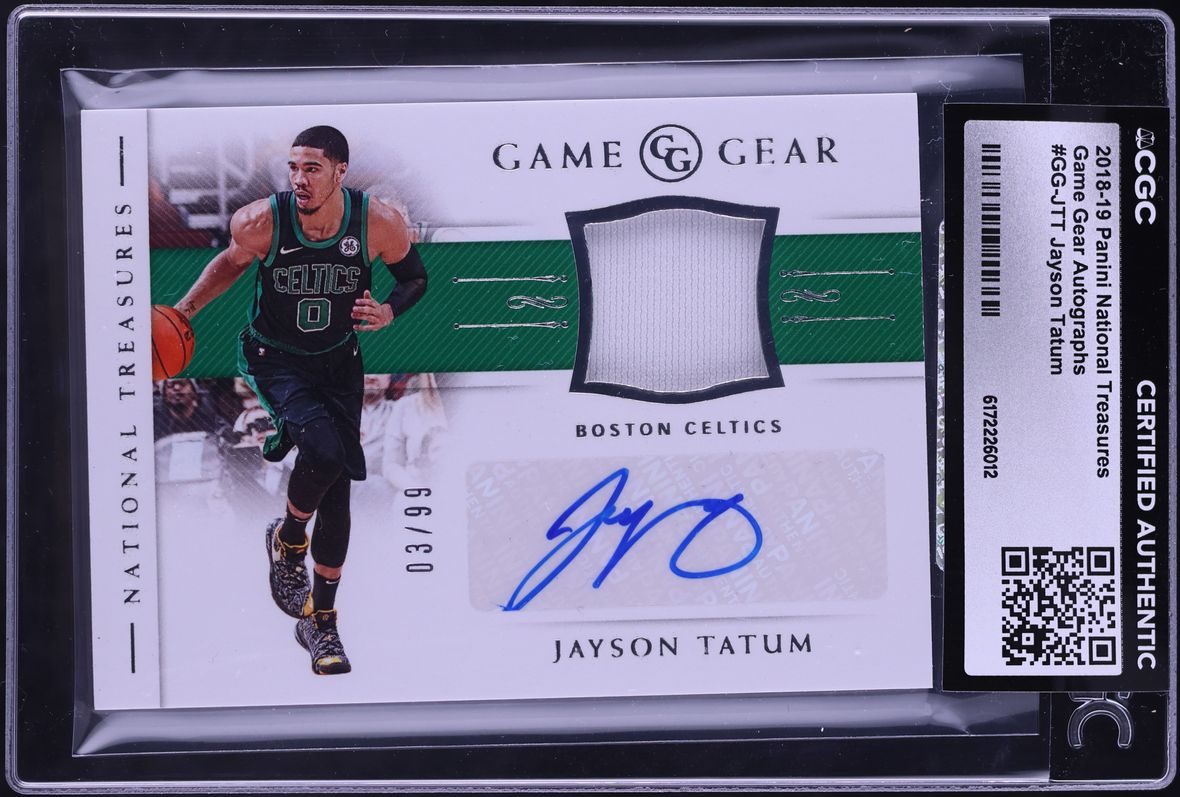 2018 National Treasures Game Gear Jayson Tatum PATCH AUTO /99 #GG-JTT CGC AUTH