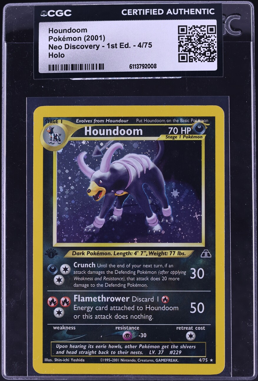 2001 Pokemon Neo Discovery 1st Edition Holo Houndoom #4 CGC AUTH