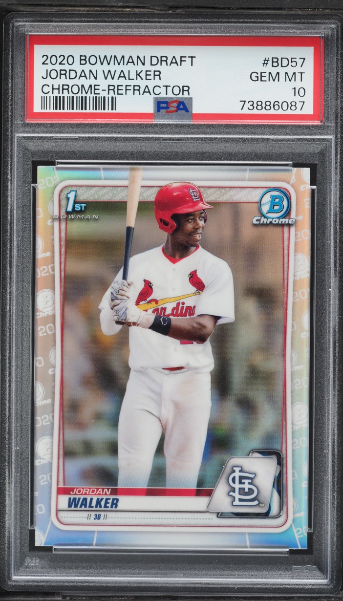 2020 Bowman Chrome Draft Refractor Jordan Walker PROSPECT #BD-57 PSA 10 GEM MINT