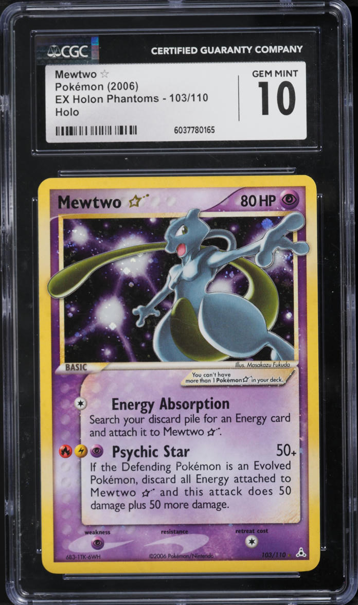 2006 Pokemon EX Holon Phantoms Holo Mewtwo Gold Star #103 CGC 10 GEM MINT