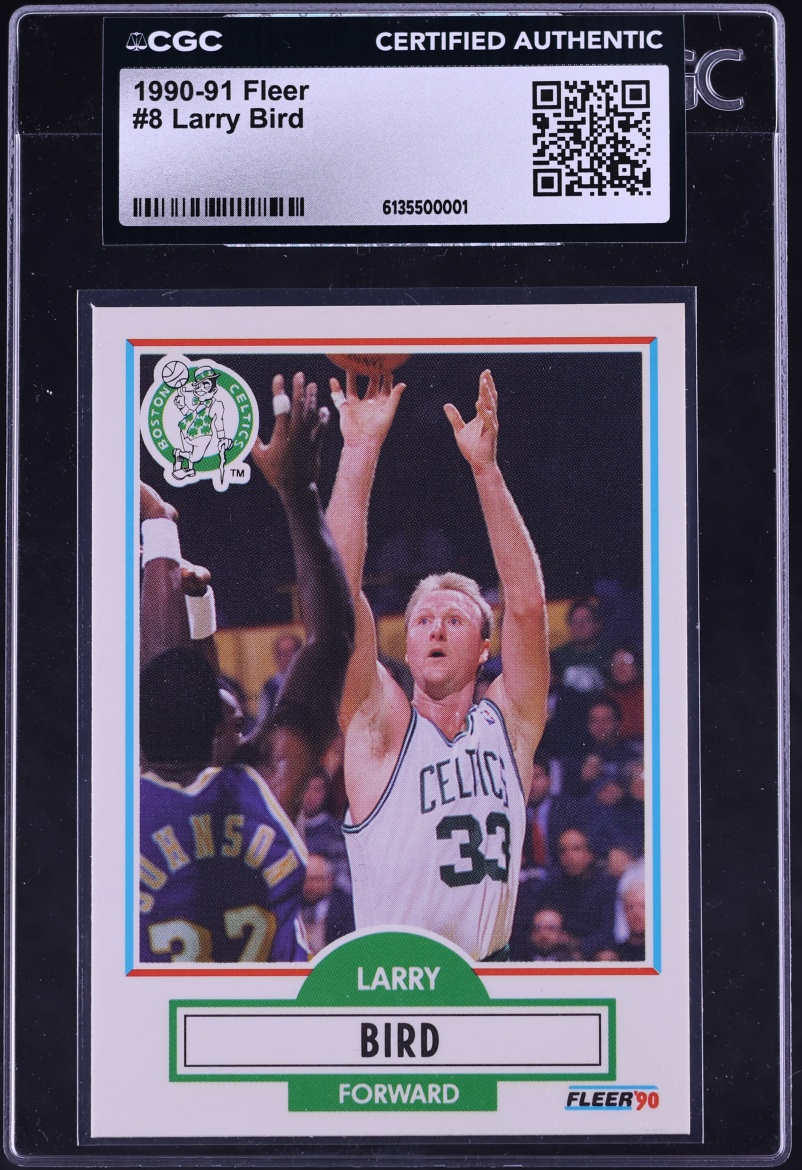 1990 Fleer Basketball Larry Bird #8 CGC AUTH