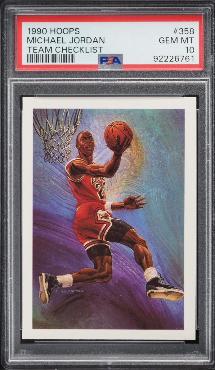 1990 Hoops Team Checklist Michael Jordan #358 PSA 10 GEM MINT