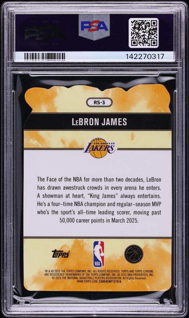 2025 Topps Chrome Rock Stars LeBron James #RS-3 PSA 10 GEM MINT - Photo 2