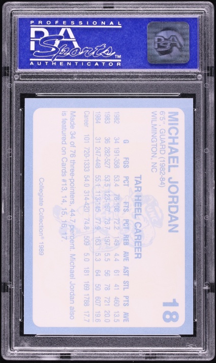 1989 Collegiate Collection North Carolina Michael Jordan #18 PSA 9 MINT