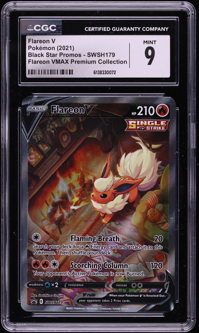 2021 Pokemon SWSH Promo VMAX Premium Collection Alt Art Flareon V #SWSH179 CGC 9 MINT