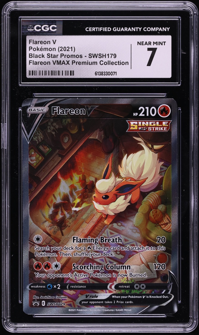2021 Pokemon SWSH Promo VMAX Premium Collection Alt Art Flareon V #SWSH179 CGC 7 NRMT