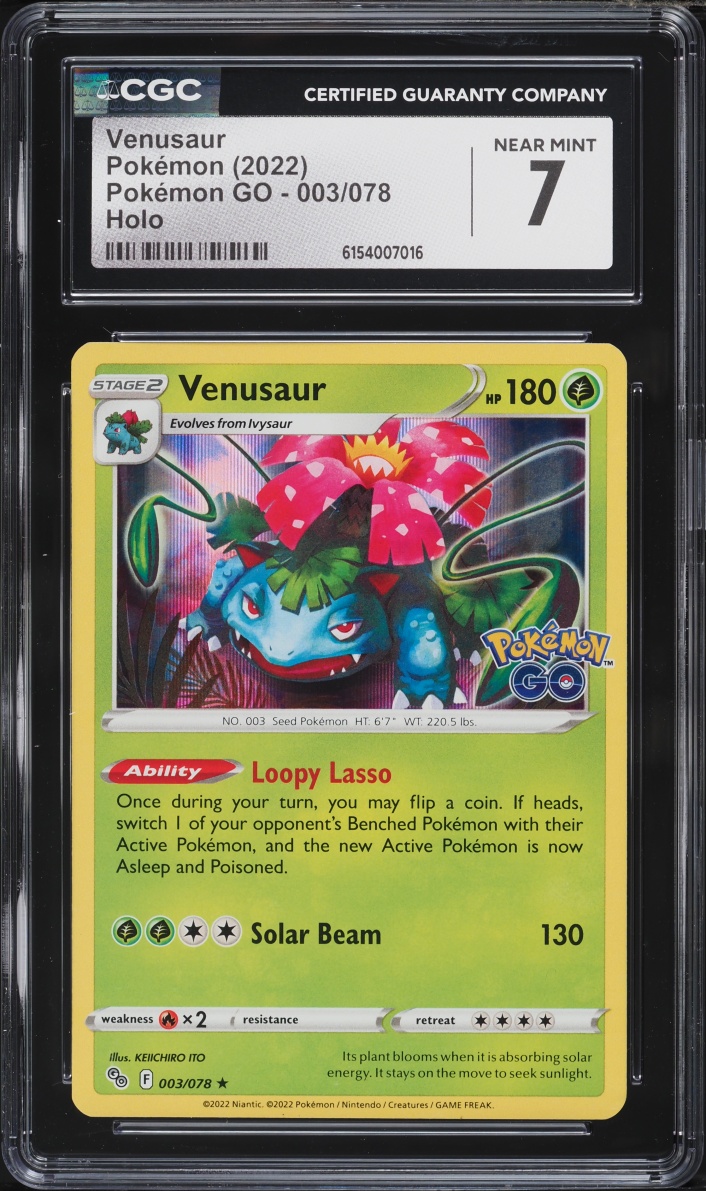 2022 Pokemon Sword & Shield GO Holo Venusaur #3 CGC 7 NRMT