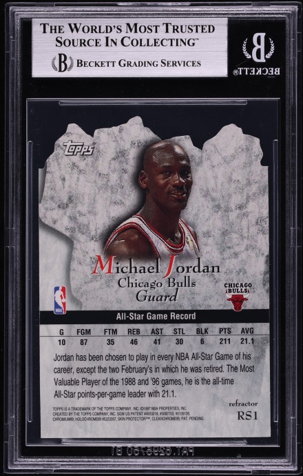 1997 Topps Rock Stars Refractor Die-Cut Michael Jordan #RS1 BGS 8.5 NM-MT+