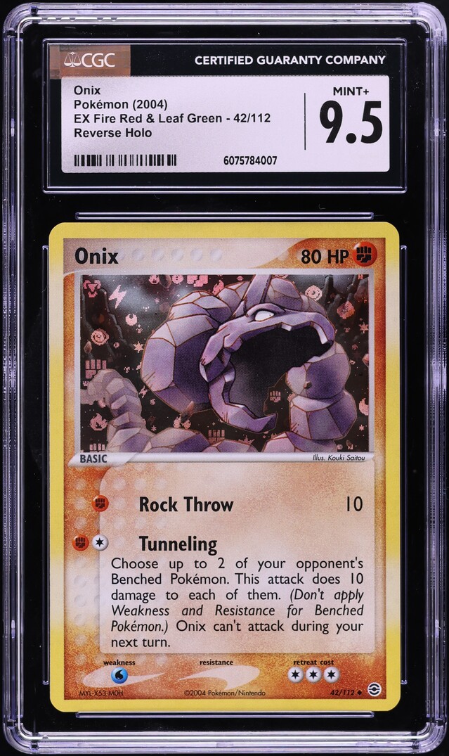2004 Pokemon EX Fire Red & Leaf Green Reverse Holo Onix #42 CGC 9.5 MINT+