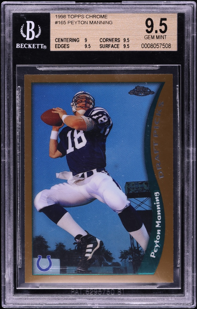 1998 Topps Chrome Peyton Manning ROOKIE #165 BGS 9.5 GEM MINT