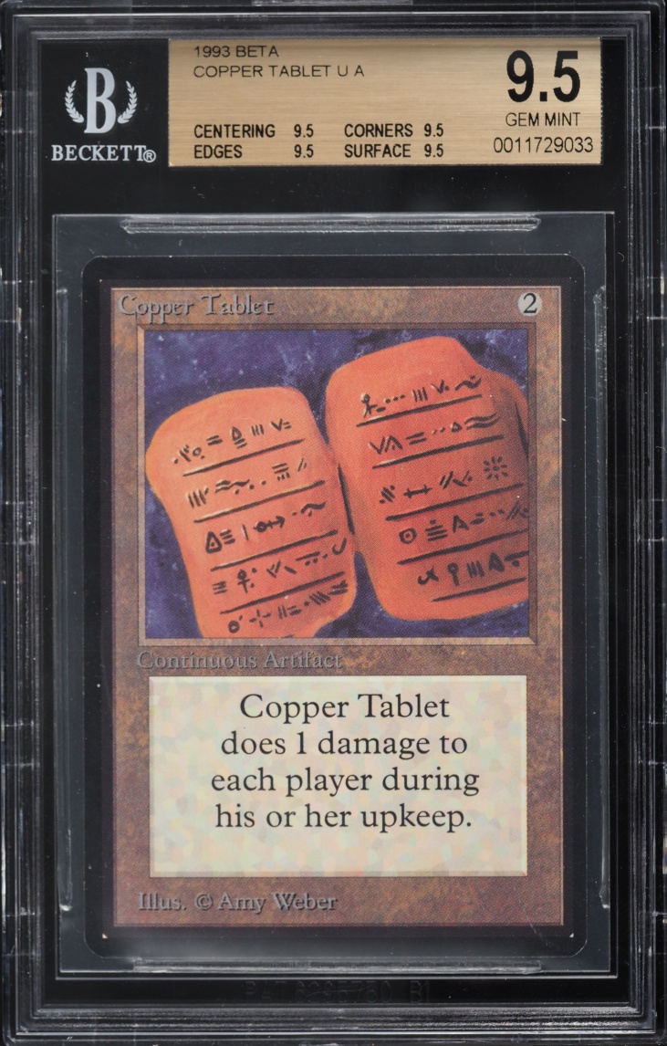 1993 Magic The Gathering MTG Beta Copper Tablet BGS 9.5 GEM MINT