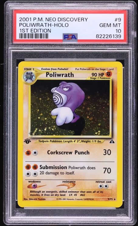2001 Pokemon Neo Discovery 1st Edition Holo Poliwrath #9 PSA 10 GEM MINT