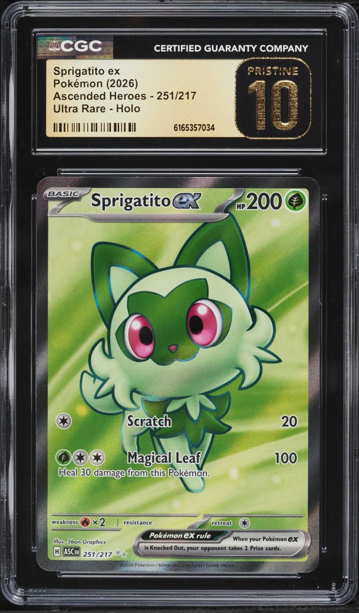 2026 Pokemon Mega Evolution Ascended Heroes Full Art Sprigatito Ex #251 CGC 10 PRISTINE
