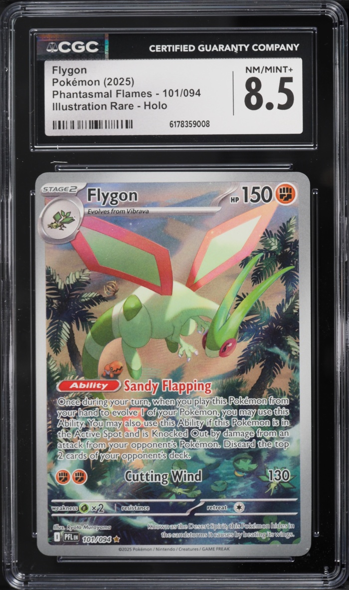2025 Pokemon Mega Evolution Phantasmal Flames IR Flygon #101 CGC 8.5 NM-MT+