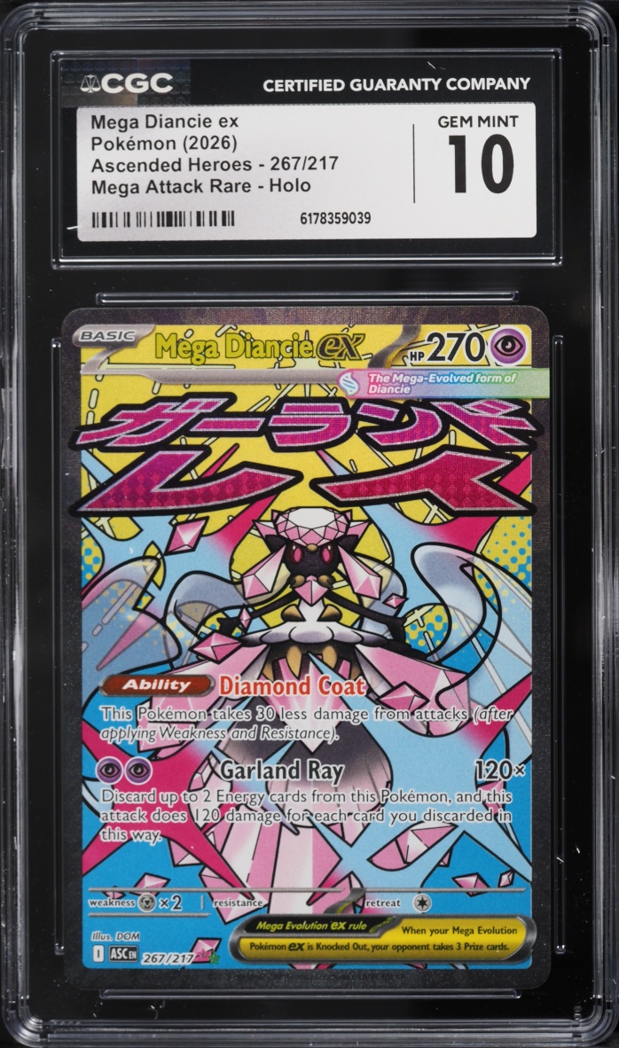 2026 Pokemon Mega Evolution Ascended Heroes MA Mega Diancie ex #267 CGC 10 GEM MINT