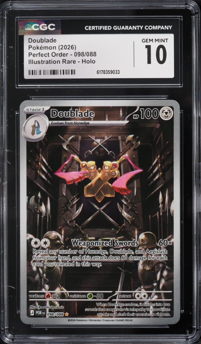2026 Pokemon Mega Evolution Perfect Order IR Doublade #98 CGC 10 GEM MINT