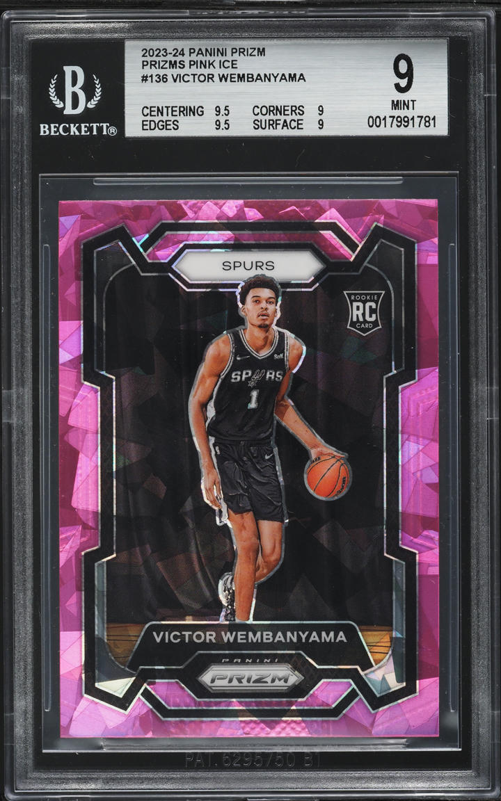 2023 Panini Prizm Pink Ice Victor Wembanyama ROOKIE #136 BGS 9 MINT