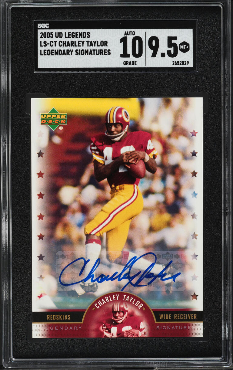 2005 Upper Deck Legends Charley Taylor AUTO #LS-CT SGC 9.5 MINT+