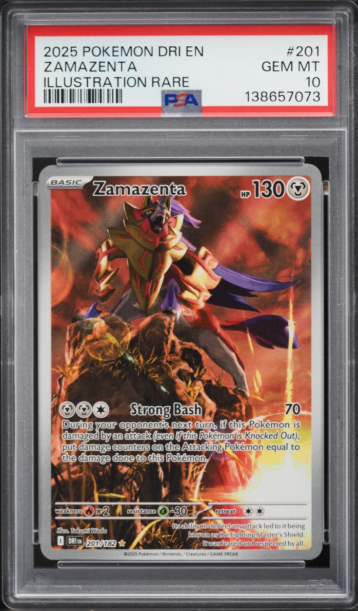 2025 Pokemon Scarlet & Violet Destined Rivals IR Zamazenta #201 PSA 10 GEM MINT