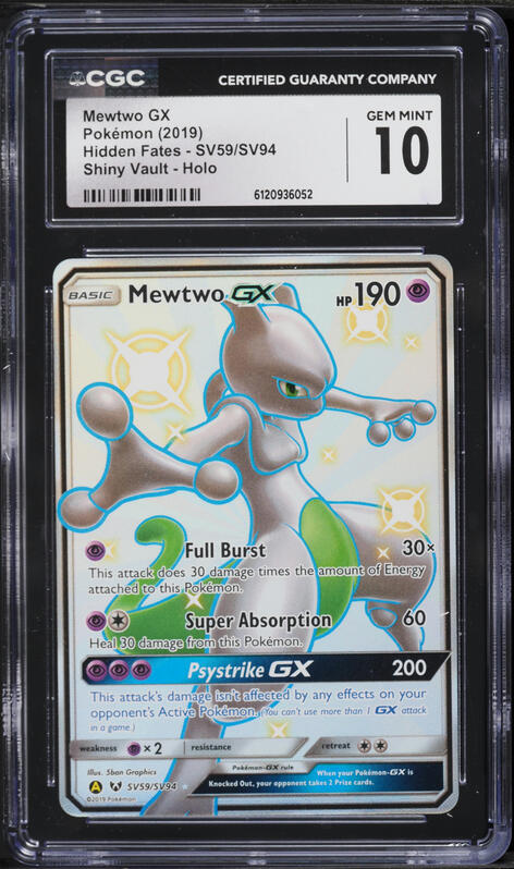 2019 Pokemon Sun & Moon Hidden Fates Mewtwo GX #31 PSA 10 GEM MINT