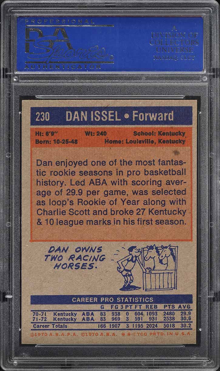 1972 Topps Basketball Dan Issel #230 PSA 8 NM-MT