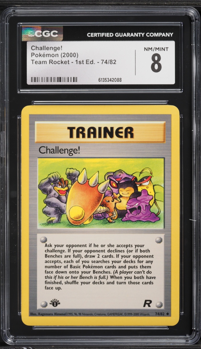 2000 Pokemon Team Rocket 1st Edition Challenge! #74 CGC 8 NM-MT