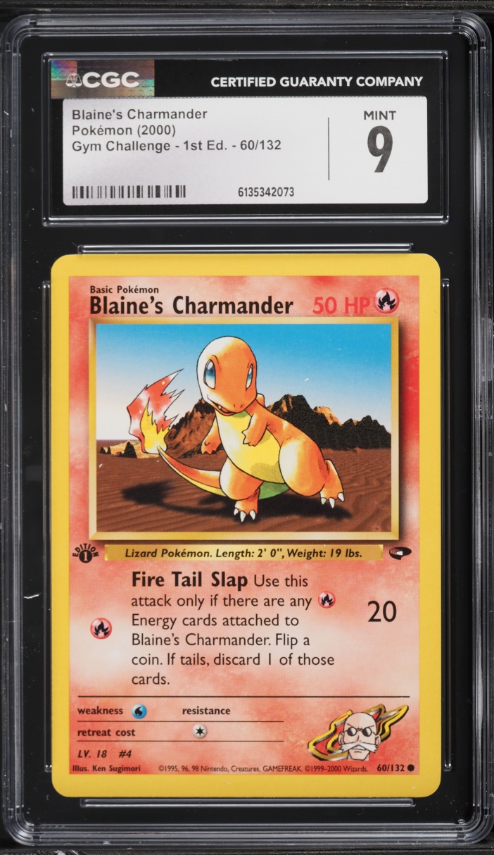2000 Pokemon Gym Challenge 1st Edition Blaine's Charmander #60 CGC 9 MINT