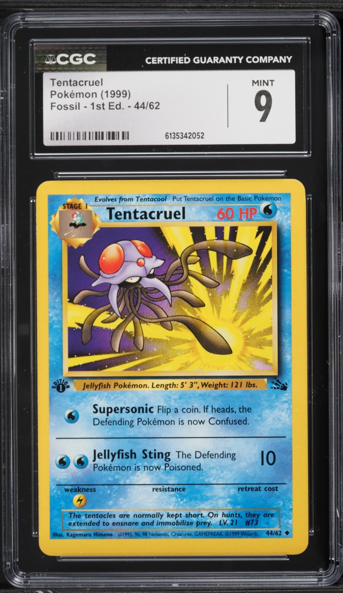 1999 Pokemon Fossil 1st Edition Tentacruel #44 CGC 9 MINT