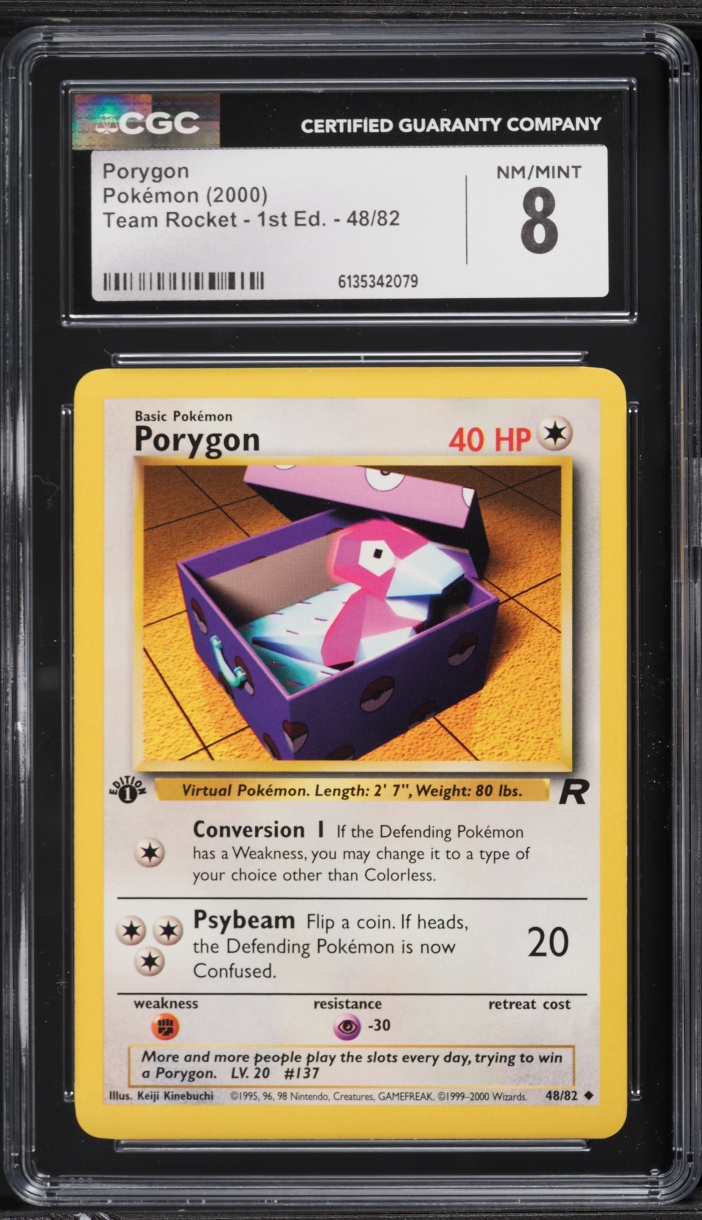 2000 Pokemon Team Rocket 1st Edition Porygon #48 CGC 8 NM-MT